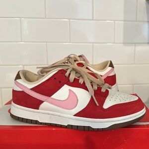 Nike Red and Pink Dunk Sneakers